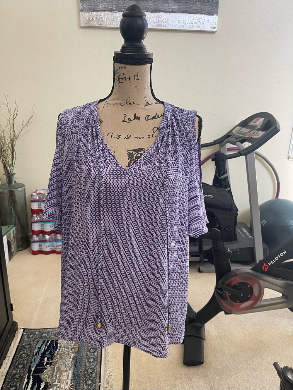 MICHAEL Michael Kors Purple Micro-Flower Print Women's Blouse NWT